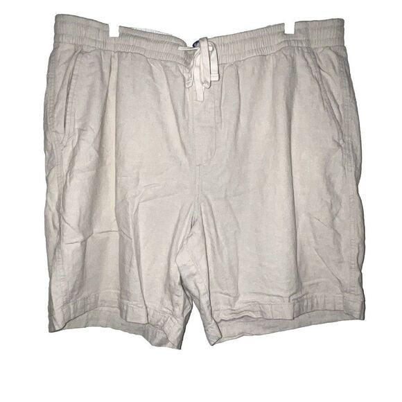 Old Navy Shorts Men’s Sz XL Linen Blend Ran Beige Drawstring Pull On Casual‎ - Picture 1 of 10